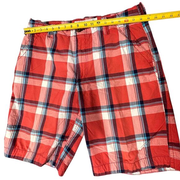 Aeropostale Red Blue Plaid Drawstring Shorts Men’s Size 36 Cotton Casual - Picture 5 of 9
